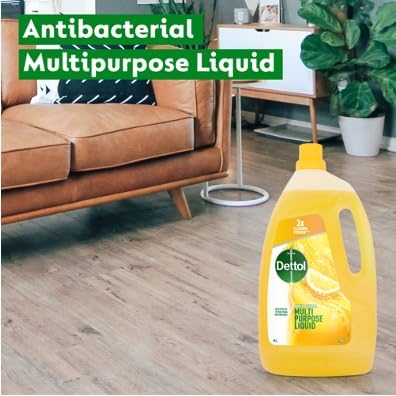 Dettol Antibacterial Multi Purpose Citrus Cleaner 4L - Floor, Kitchen, Bin, Sink Grease Remover - Kills 99.9% Germs - Disinfectant Household Solution