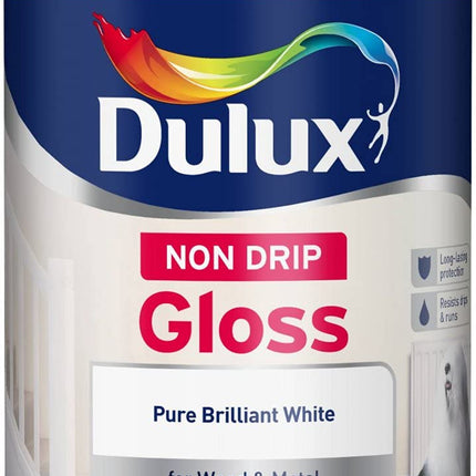 Dulux Non Drip Gloss 1.25L Pure Brilliant White (670317)