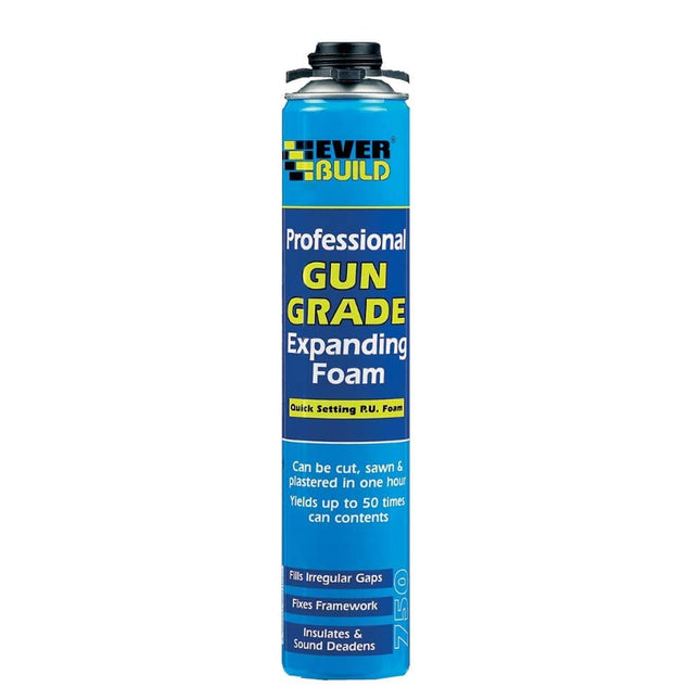 Everbuild Gun Grade Expanding Foam Gap Filler 750ml Pack of 4 EVGF7