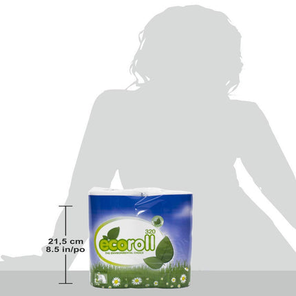 Environmental Friendly Biodegradable Eco-Roll Toilet Roll Paper Tissue - 100% Recycled 2 Ply (36 Pack)