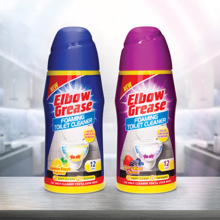 Elbow Grease Foaming Toilet Cleaner, Deep Cleaning Action, Lemon Fresh Fragrance, 500 G