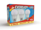 Eveready E27 Screw Bulb - Warm White E27 LED Bulb for Ceiling Lights, Lamps & Edison Screw ES E27 Bulb Fittings - Long Lasting & Energy Saving LED Light Bulb 3000k 806 Lumen 60w Equivalent- Pack of 3