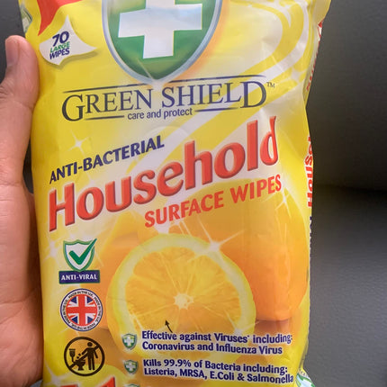 Greenshield Antibac Household Surface Wipes Box,70 Wipes Each 70 (Box Of 12)