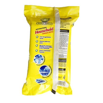 Green Shield Household Surface Wipes, Antibacterial & Antiviral, Lemon Scent, 70 Count Pack of 24, Total 1680 Wipes, Green, Rectangular, Full Sealed Boxes