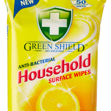 Green Shield Anti-Bacterial Household Surface Wipes (Pack of 8, Total 400)