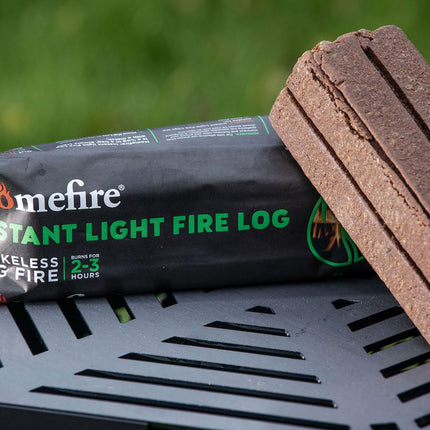 Homefire Natural Instant Light Fire Logs, for Open Fires, Multi-fuel Stoves, Wood Burners, and Campfires, Smokeless and Odourless (Pack of 10)