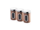Addis 515717 Set of 3X Canisters-Copper, Metal, 1.4L