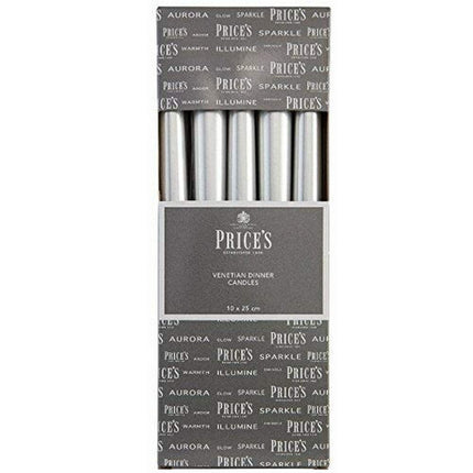 PRICES HANDMADE DINNER CANDLES - IVORY 10 X 25CM VENETIAN CANDLES