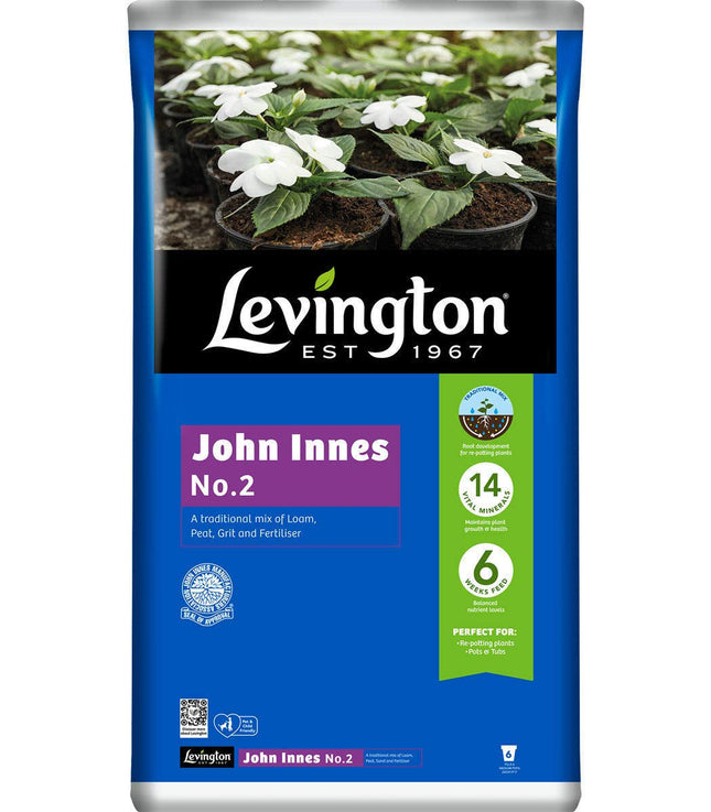 Levington John Innes No 2 Compost 30L for Repotting Young Plants and Vegetables, Pots and Tubs