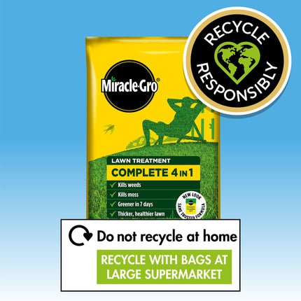 Miracle-Gro Evergreen Complete 4-in-1 Lawn Food, Weed & Moss Control, 360 m2, Yellow