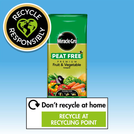 Miracle-Gro PEAT FREE Premium Fruit & Vegetable Compost, 42 Litres