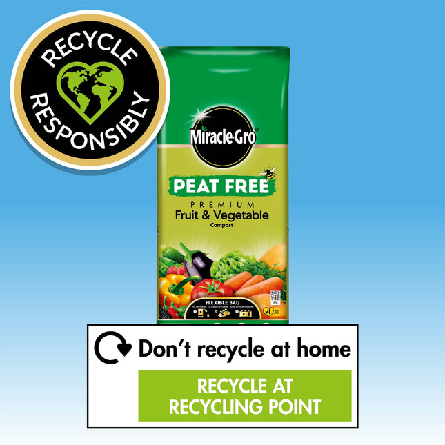 Miracle-Gro PEAT FREE Premium Fruit & Vegetable Compost, 42 Litres