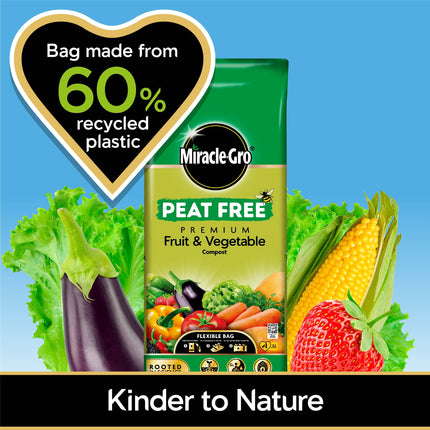 Miracle-Gro PEAT FREE Premium Fruit & Vegetable Compost, 42 Litres
