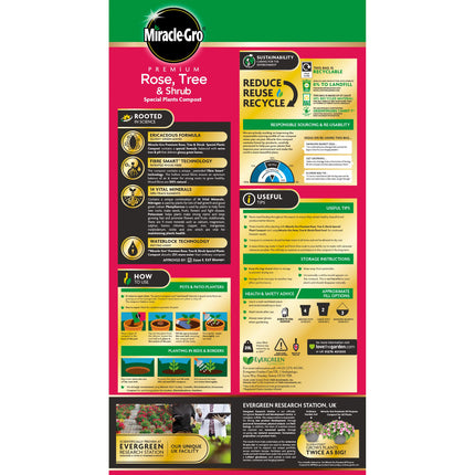 Miracle Gro 119827 Rose Tree & Shrub Compost - 20L BALE, (New 2020 Range), Earth