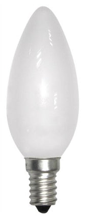 10 x 60 Watt SES Small Edison Screw E14 (14mm) Rough Service Candle Bulbs in Opal (White) Finish