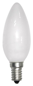 10 x 60 Watt SES Small Edison Screw E14 (14mm) Rough Service Candle Bulbs in Opal (White) Finish