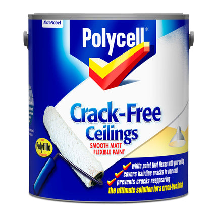 Polycell Crack-Free Ceilings Smooth Matt, White, 2.5L