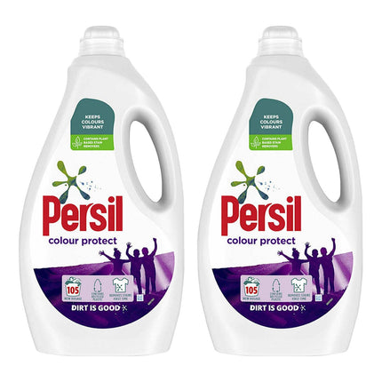Persil Colour Protect Laundry Washing Liquid Detergent, Plant Based Biodegradable Stain Remover 2.835L, 105 Washes (Buy 2)