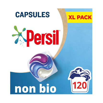 Persil 3 in 1 Non Bio Washing Capsules laundry capsules that are gentle next to sensitive skin with recyclable, plastic-free box* 3x 40 capsules (120 washes)