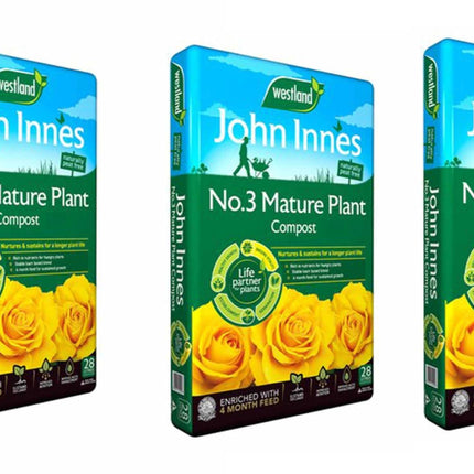 John Innes Peat Free No 3 Mature Plant Compost 28L Pack of 3