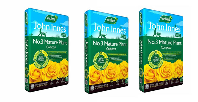 John Innes Peat Free No 3 Mature Plant Compost 28L Pack of 3