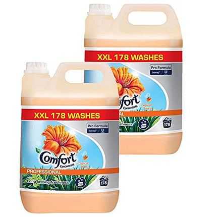 2 Pack Comfort XXX Concentrated Professional Tropical Burst 178 Washes 5L with Long Lasting Freshness
