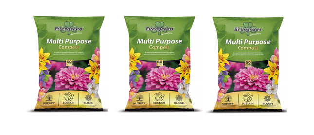 Evergreen Horticultural Multipurpose Compost 60L Pack of 3
