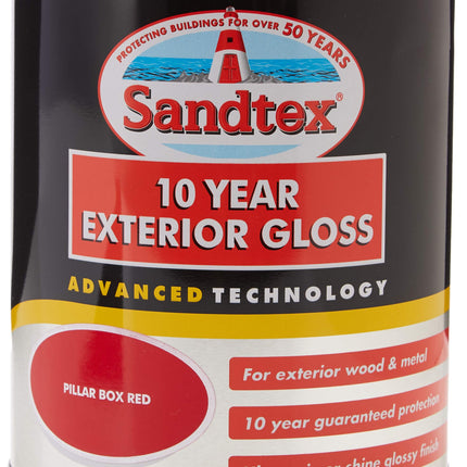 Sandtex Retail 10 Year Exterior Gloss Pillar Box Red 0.75 L