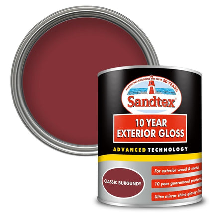 Sandtex Retail 10 Year Exterior Gloss Classic Burgundy 0.75 L