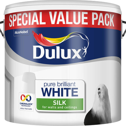 Dulux 500007 6 Litre Smooth and Creamy Emulsion Paint for Use on Walls/Ceilings - Pure Brilliant White