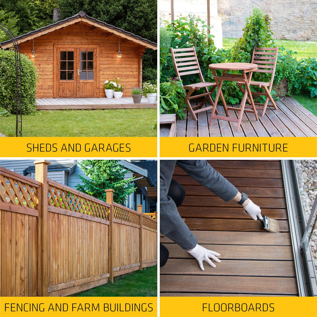 Everbuild Triple Action (Kills, Protects and Preserves) Wood Treatment – Lasting Protection From Damage Caused By Wood Rot, Fungi And Wood Boring Insects – Clear – 1 Litre
