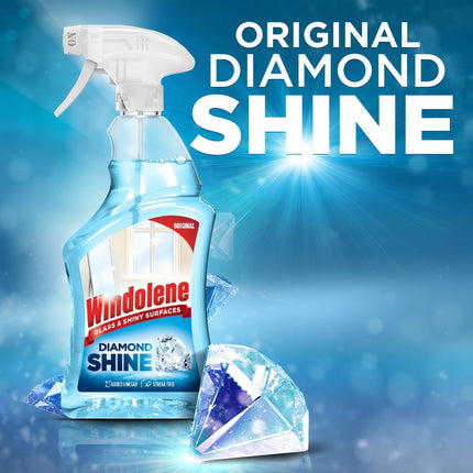 12 x Windolene Glass & Shiny Surfaces Window Cleaner Spray 750ml Diamond Shine