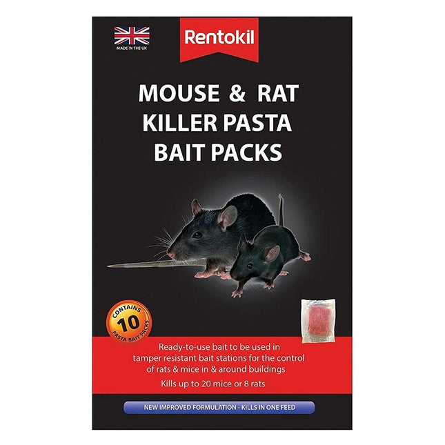 Rentokil 2 x Mouse And Rat Killer Pasta Bait Packs 10 x 10g Sachets