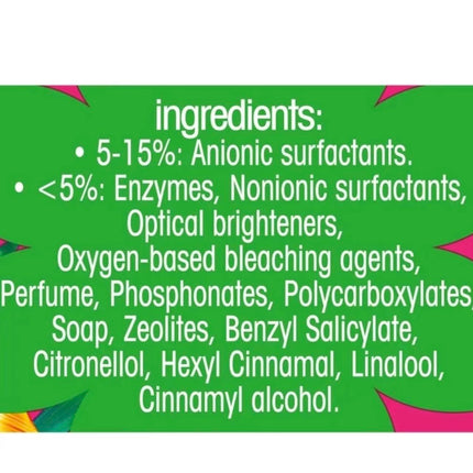 Protectafile Surf Tropical Cleaning Fabric Washing Powder Biological Solution Tropical Lily Infused with Natural Essential Oil For Fresh and Clean Cold and Hot Washes - 130 Washes