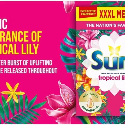 Protectafile Surf Tropical Cleaning Fabric Washing Powder Biological Solution Tropical Lily Infused with Natural Essential Oil For Fresh and Clean Cold and Hot Washes - 130 Washes