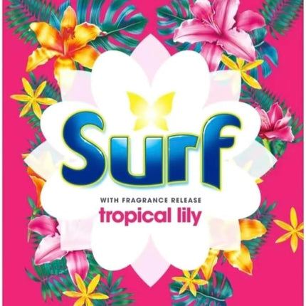 Protectafile Surf Tropical Cleaning Fabric Washing Powder Biological Solution Tropical Lily Infused with Natural Essential Oil For Fresh and Clean Cold and Hot Washes - 130 Washes