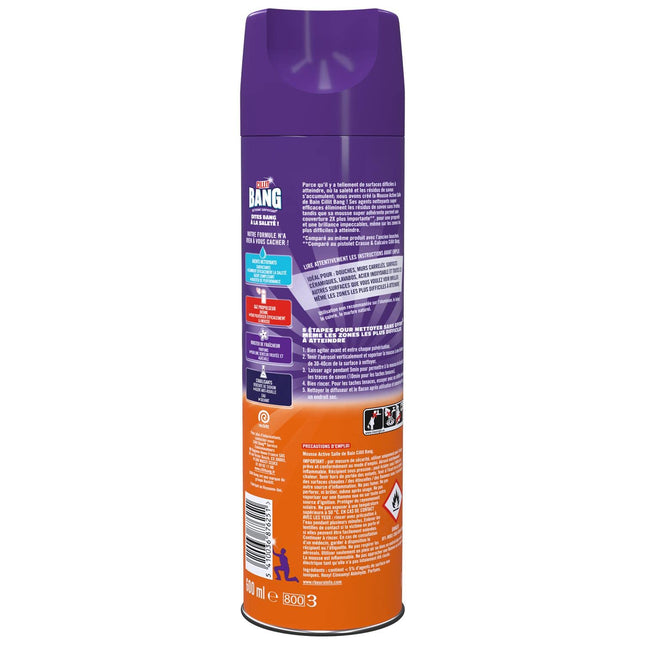 CILLIT BANG Active Foam Soap Scrub & Shine - Ultra Effective Foam Cleaner for Shower and Bathroom - Cleaning Without Wiping - 1 x 600 ml