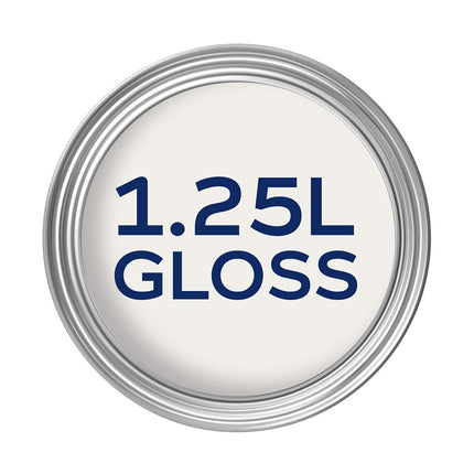Dulux Non Drip Gloss High Sheen Paint For Wood And Metal - Pure Brilliant White 1.2 5 Litres