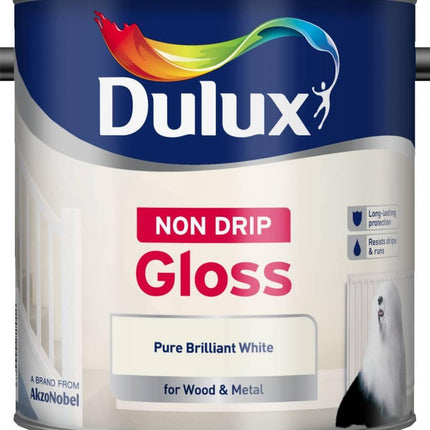 Dulux Non Drip Gloss 2.5L Pure Brilliant White