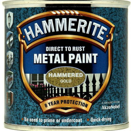 Hammerite Metal Paint Hammered 250ml Gold (311380)