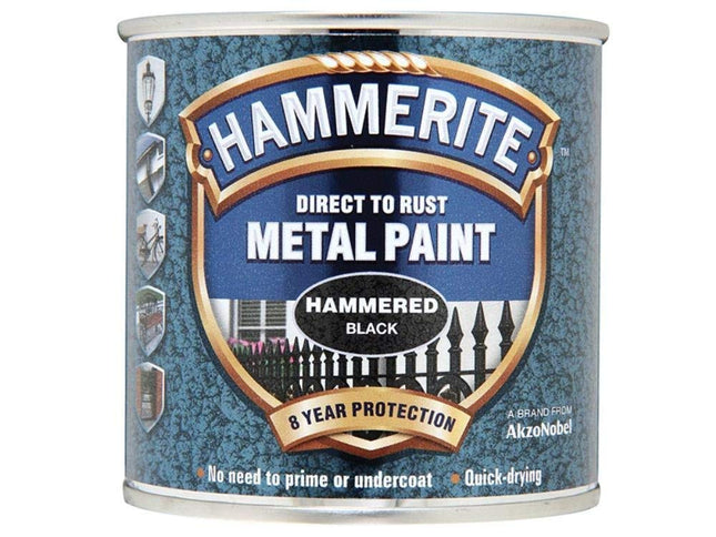 Hammerite 5084792 Direct to Rust Hammered Finish Black 250ml
