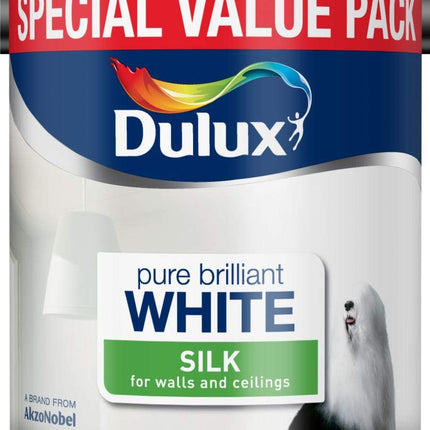 Dulux Silk Pure Brilliant White Walls & Ceiling 3L Matt 391431 SALE