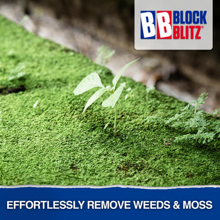 Block Blitz Block Paving Eco Cleaner, Garden Cleaner. Removes and Prevents Algae, Moss, and Black Spot. Deters Weed Growth for up to 6 Months. 6 x Pouches. Treats 30 sq/m.