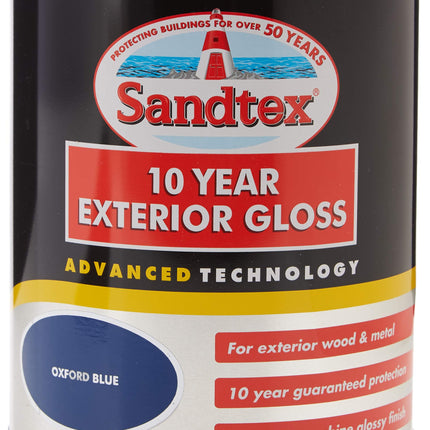 Sandtex Retail 10 Year Exterior Gloss Oxford Blue 0.75 L