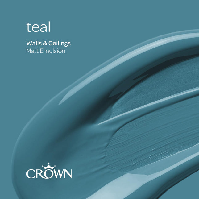 Crown Walls and Ceilings Matt Emulsion 2.5L - Teal