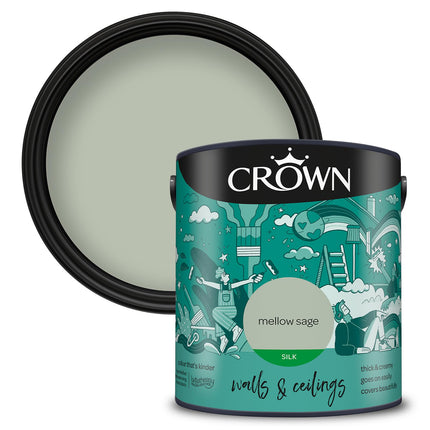 Crown Walls & Ceilings Silk Emulsion 2.5L - Mellow Sage
