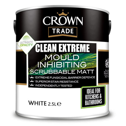 Crown Trade Clean Extreme Mould Inhibiting Matt-2.5 L