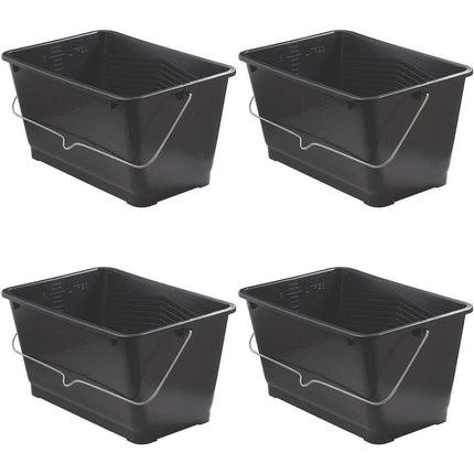 LG Harris Multipurpose Plastic Black Professional Paint Scuttle 15 Litre Tray (4 Scuttles)
