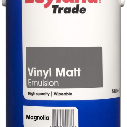 Leyland Trade Vinyl Matt Emulsion Paint - Magnolia 5L (Package may vary)