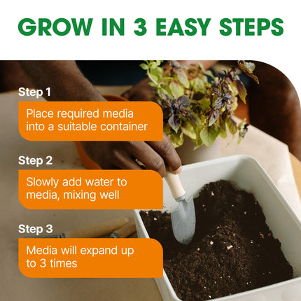 Doff Lightweight Multipurpose Compost– Expands 15L Peat-Free for Clean Re-Usable Gardening – Contains Nutrient & Retains Moisture – Coco Coir Compost Enriched with Fertiliser – Indoor & Outdoor Plants